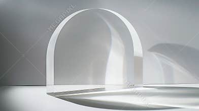 Generative AI Acrylic SemiCircle Slab Block Plinth Clear Acrylic Semi Circle Block Product Photography Prop Pedest