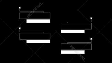 Animation elements HUD frame lines callout for text on black bg 4K