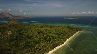 Philippine Paradise: Aerial Drone Views of Stunning Sunsets, Sunrises, and Tropical Beaches with Palm Trees