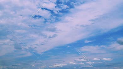 Colored Romantic Sky. Pink Clouds On Blue Sky. Sky Replacement. Beauty In Nature.