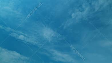 Nature Of Blue Sky With Clouds In Morning. Blue Sky Background With Clouds. Blue Sky With White Clouds.