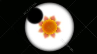 Solar eclipse, Scientific Solar Eclipse Animation, Moon Crossing The Bright