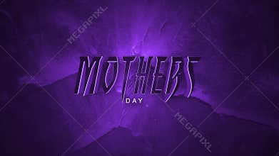 Mother day in focus elegant white cursive letters on a textured purple background