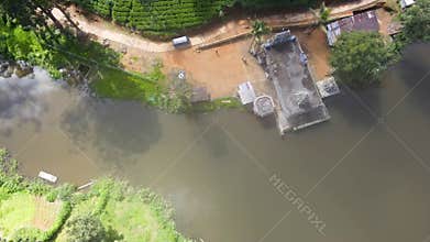 Beautiful scenery with small village amidst the beautiful tea hills