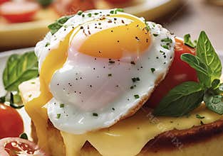 Eggs Benedict Close Up Shot