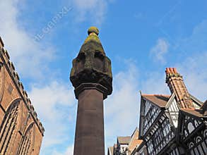 medieval high cross in Chester at the junction of eastgate and watergate street