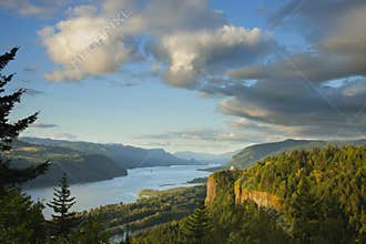 Columbia River Gorge at sunset