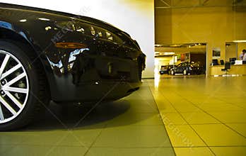 Front part of car in showroom