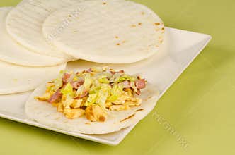 Portion of arepas