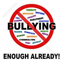 No stop Bullying prohibition sign enough already