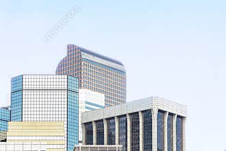 Skyscrapers in the financial and business district. Sketched effect