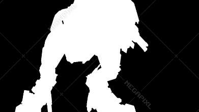 MechREX Robot Attacks Alpha Matte Front Loop 3D Rendering Animation 4K