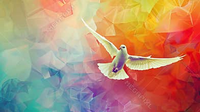 Vibrant poster Holy Spirit dove
