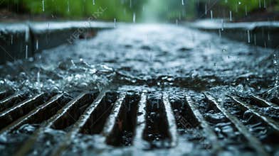 Water gushing out of a storm drain signaling a flash flood warning