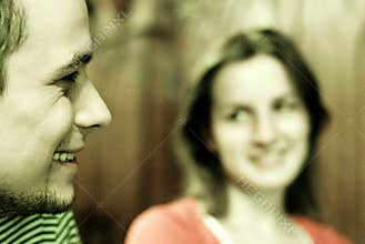 Couple in restaurant