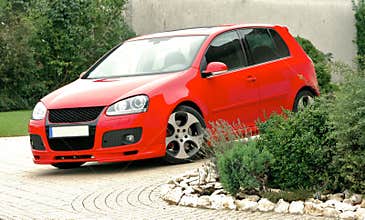 Red car parking