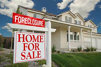 Foreclosure Sign and House