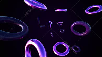3d render Violets torus