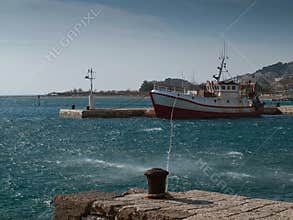 Boat in safe harbor
