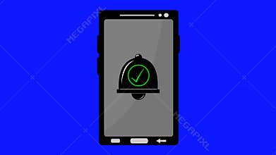 video animation cellphone bell alarm checklist enabled