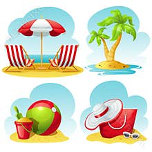Beach icon set