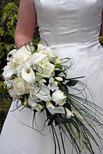 Wedding dress and flowers