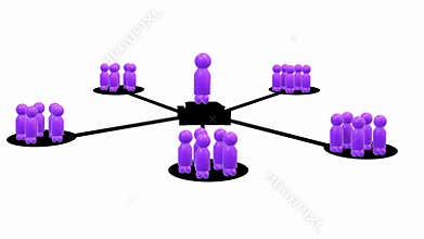 Animated Team Network with Chief in the Center