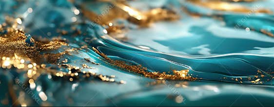 Turquoise and Gold Colors Marble