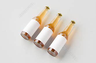Clear longneck beer bottle mockup with blank label