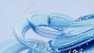 Flowing curves lines background, 3d rendering