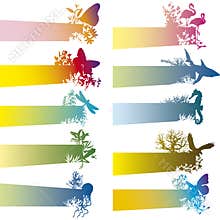 Banners with animal silhouette