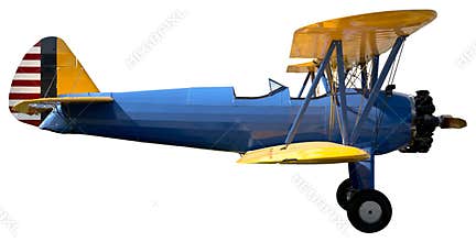 Old Vintage Biplane Aircraft Isolated