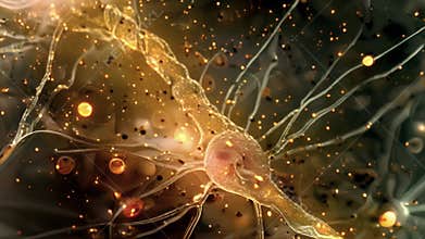 A closer look at the nodes of Ranvier on a myelinated axon where signals are transmitted from node to node