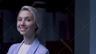Portrait of Happy Business Woman Looking at Camera with Happy Face Expression