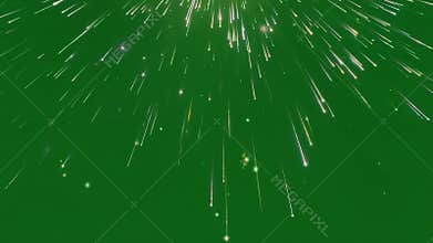 The sky is alive with falling stars a breathtaking show that never fails to amaze. Green screen chromakey.