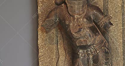 Close up View On Ancient Statue of Jaianism Godness. one of most popular Yaksha-Yakshini pairs in the Jain pantheon