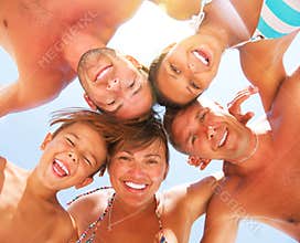 Family Having Fun at the Beach