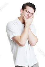 Men in tooth pain
