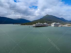 Skagway, Alaska 2024.07.31. - Cruise ships docked in Skagway