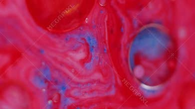 Shimmer drop ink spill coral blue bubbles glitter