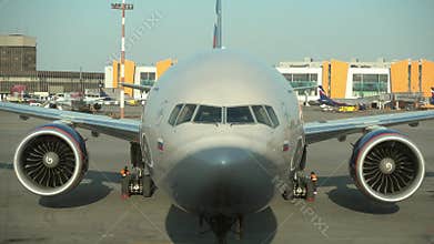 Plane preparing for departure in Sheremetyevo