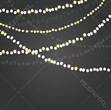 Holiday background with Christmas chain lights