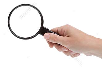 Hand and loupe