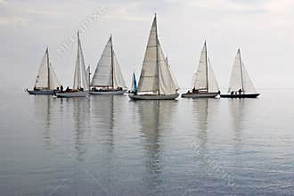 Sailboats in calm water