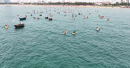 : Aerial view of morning landscape at the beach