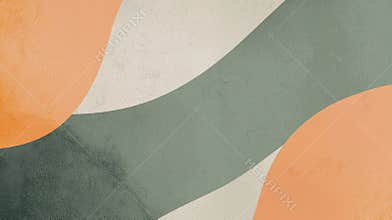 Modern and minimalist background featuring curved and flowing shapes in a harmonious color palette, suitable for design