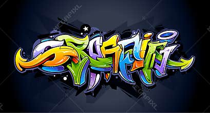 Bright graffiti lettering