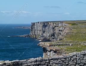 Stone wall at Dun Aonghasa Aran Islands