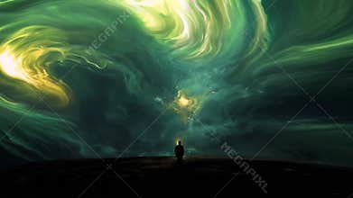 Quest for truth: individual holding torch symbolizes pursuit of knowledge, understanding, illuminating path towards enlightenment