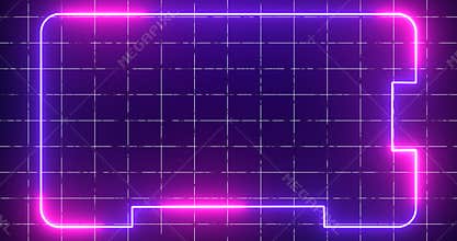 Abstract digital data technology cool neon animated background. Transferring of big data.